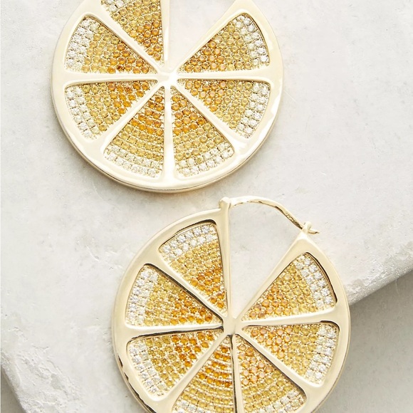 Anthropologie Noir Jewelry Lemon Slice Earrings!! GORGEOUS!! NWT - Picture 1 of 4